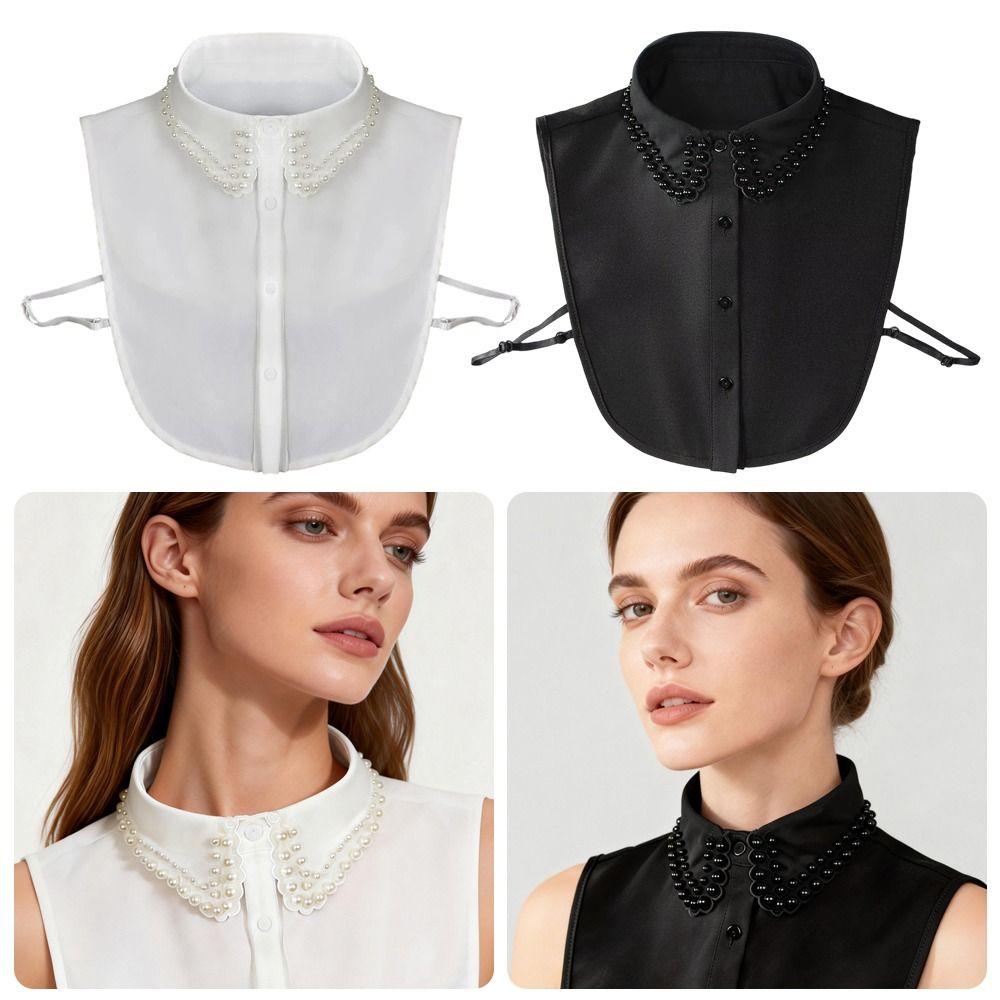 Fashion Detachable Beaded Collar Shiny Rhinestones Half-Shirt Diamond-Studded Collar Women's Collar