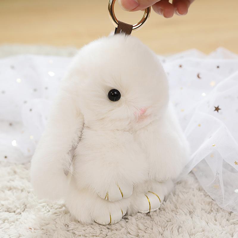 15cm Rex Konijnenbont Dood Konijn Hanger Schattig Simulatie Konijn Pluche Speelgoed Tas Hanger Poppen Spelen Dode Konijnen Sleutelhanger Speelgoed