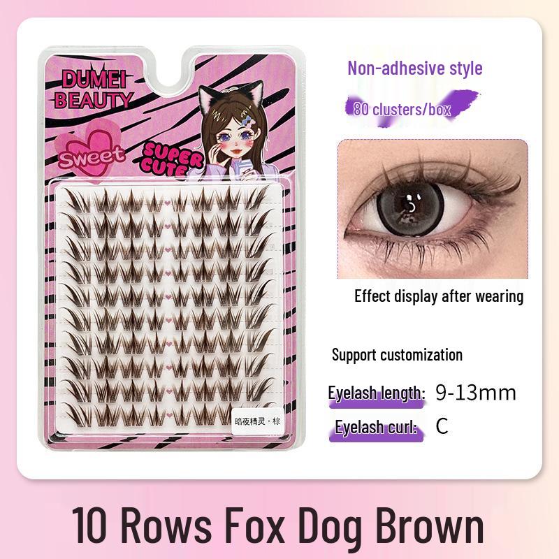 10-Row Autumn Leaf & Sunflower Faux Eyelashes - Flat, Glue-Free