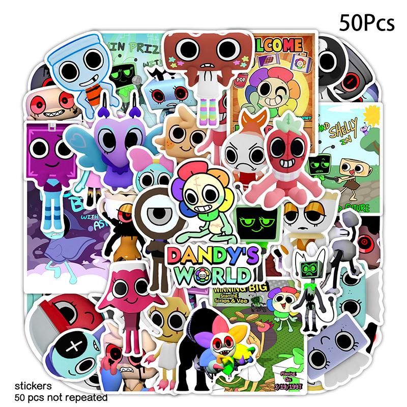 50 Pcs Dandy'S World Stickers Cute Dandy'S Stickers For Laptop And Water Bottle Girl Phone Bike Skateboard Children'S Teens Gift