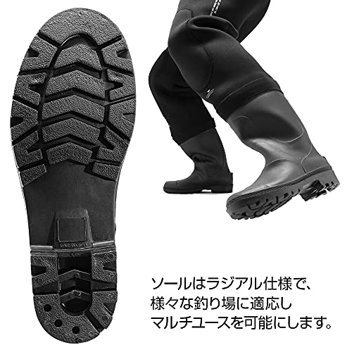 Dress 2XL Waterproof Chloroprene Waders with Radial Sole for Fishing Wading and Surfing