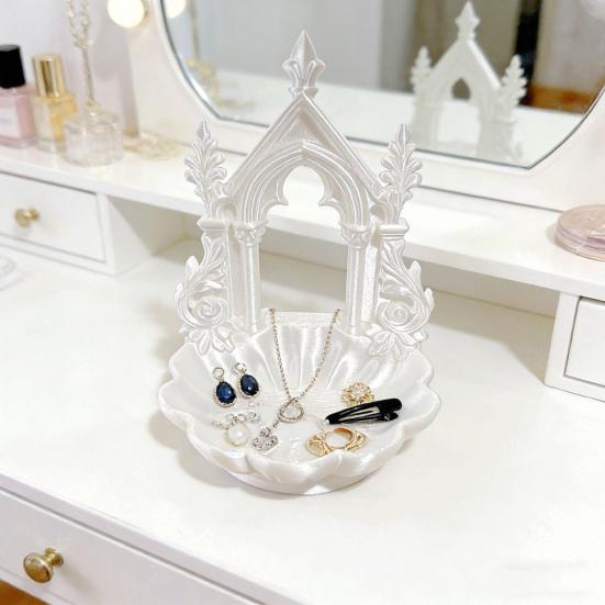 Jewelry Storage Tray with Gothic Arch Pearlescent Design Gothic Themed Jewelry Organizer