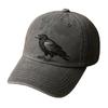 Crow Design Baseball Cap Gothic Adjustable Strap Baseball Hat for Music Festival and Theme Event Gathering Headwear