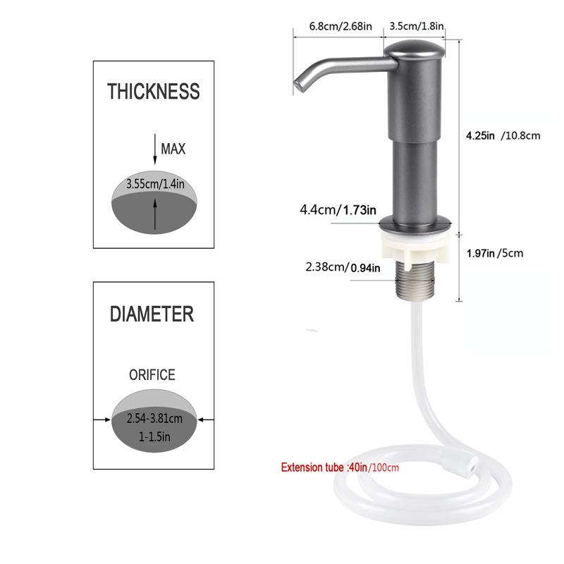 500ml / 350ml Bottle Liquid Soap Dispensers Durable Stainless Steel Pump Useful Kitchen Sink Tools Home Product