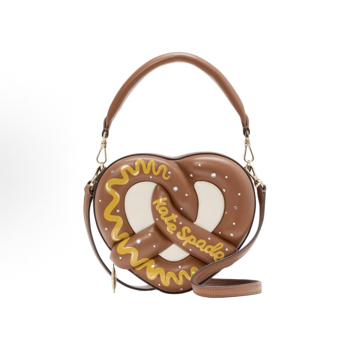 

kate spade NYC 3D Pretzel-Shaped Patent Leather Shoulder Crossbody Tote Bag for Women, Brown Multicolor