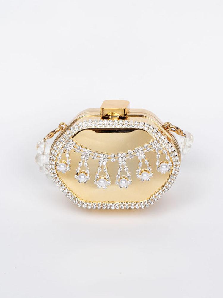 Fashionable Acrylic Small Square Purse With Shine Elements For Casual Outings