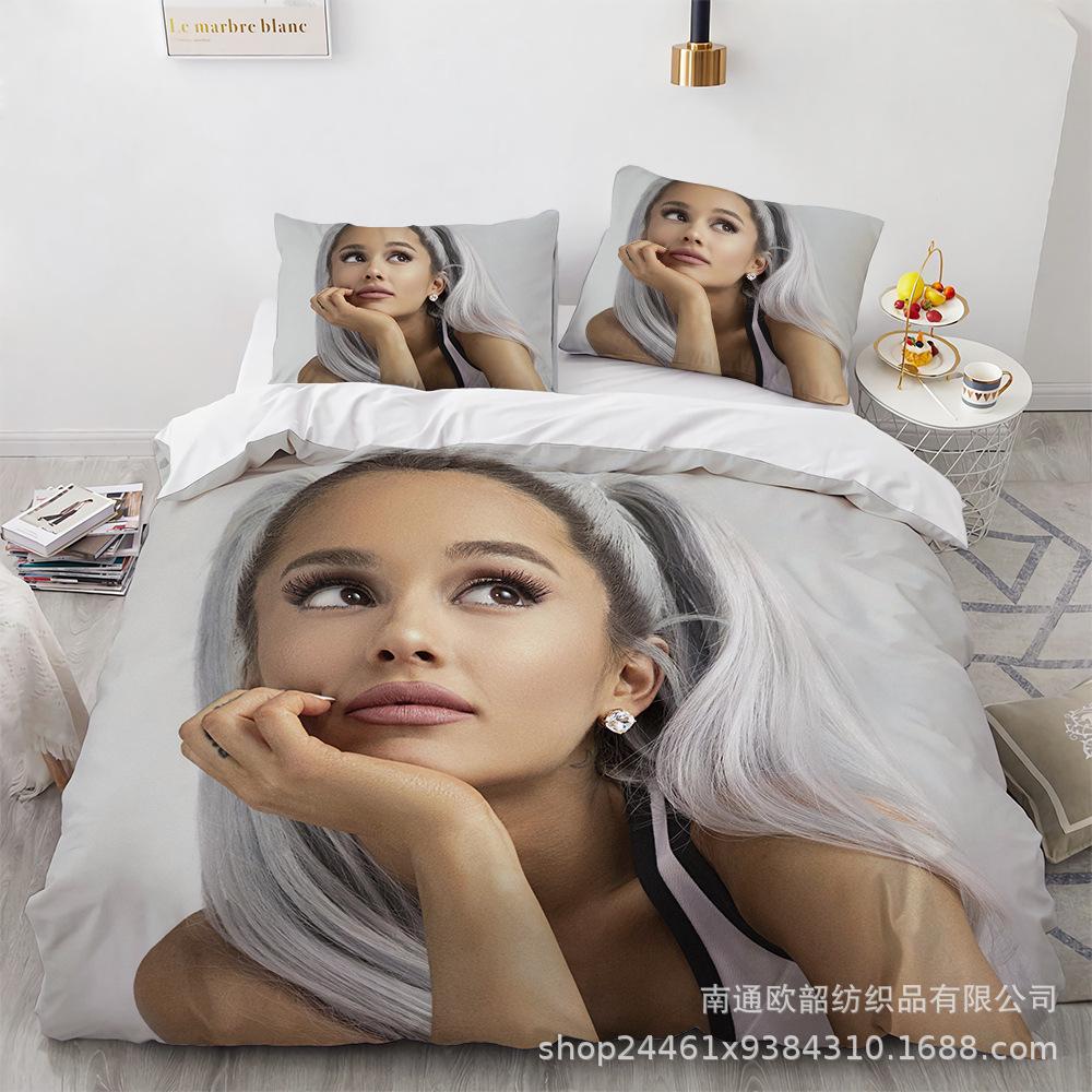Three-Piece 3D Digital Printing Arianagrande Quilt Cover Home Textile Four-Piece Set