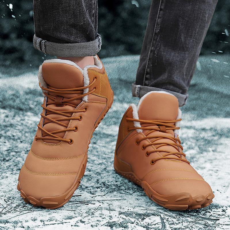 

Outdoor winter snow boots men s waterproof barefoot five-finger cotton shoes women s velvet thickened warm non-slip cotton boots 47