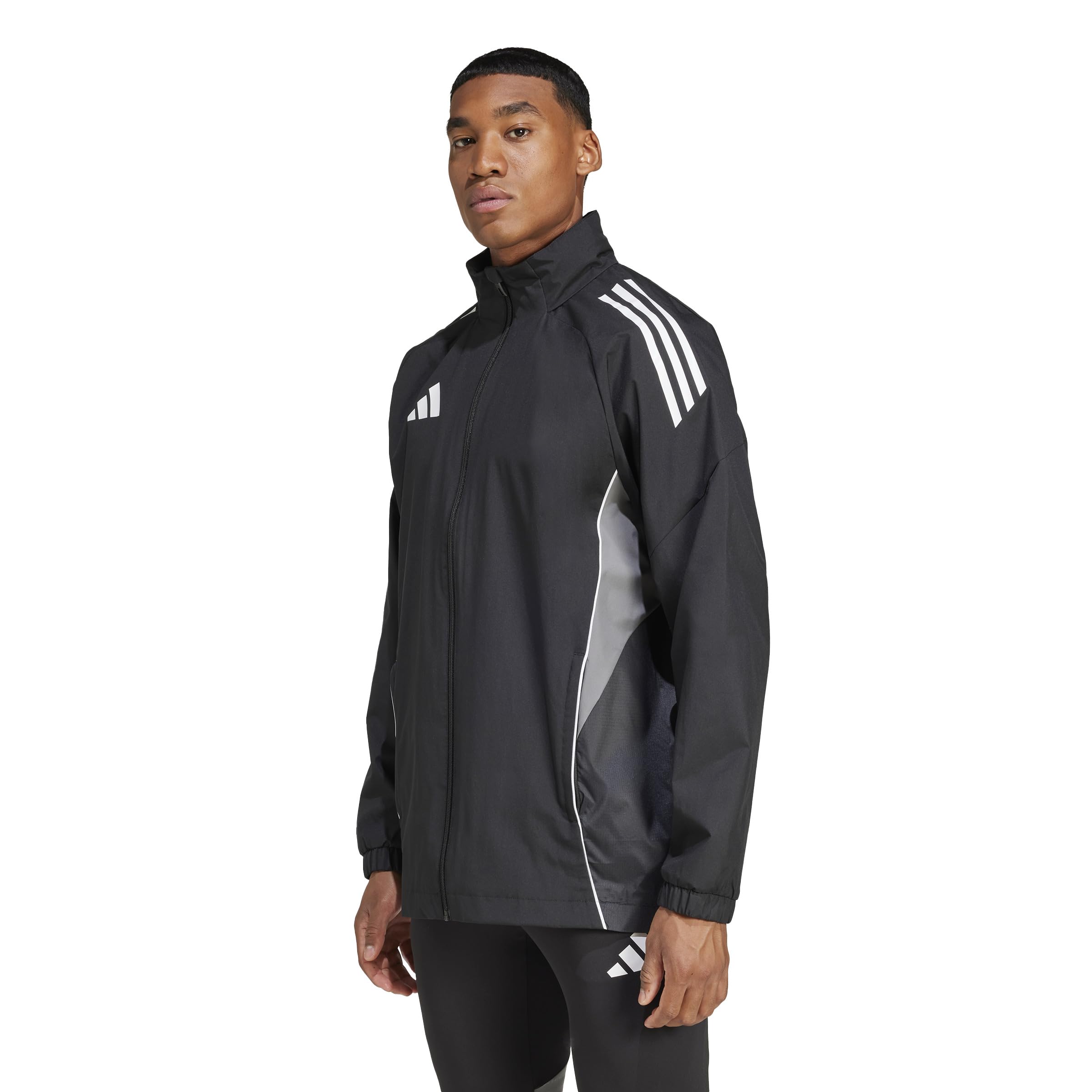 

Adidas Men s Tiro 25 Competition All-Weather Soccer Jacket, JSJ90, Black/Team Grey (IW0427), Size Small