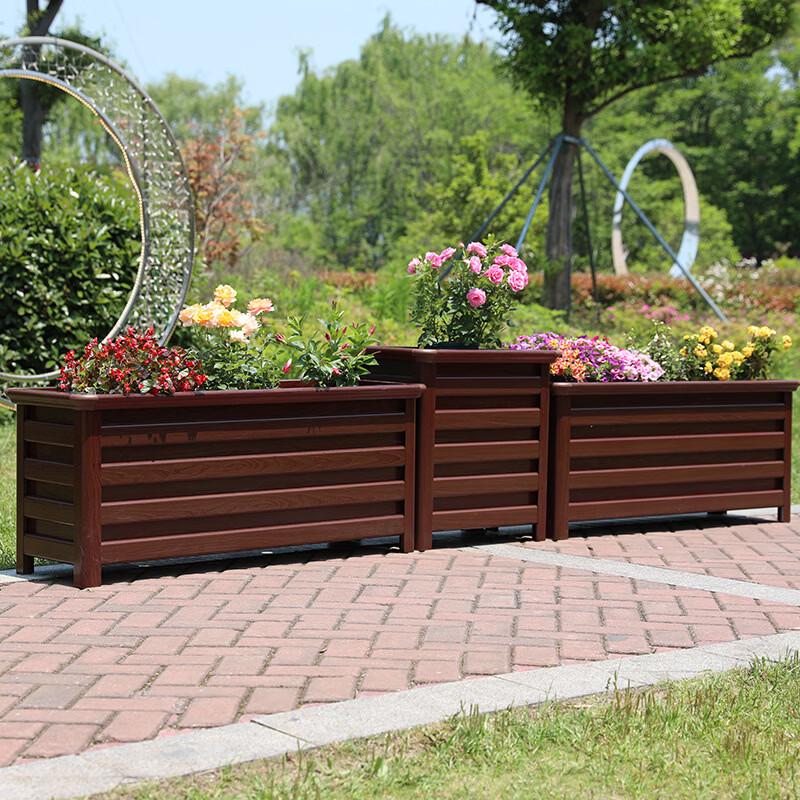 Aluminum Alloy Imitation Wood Grain Flower Planter