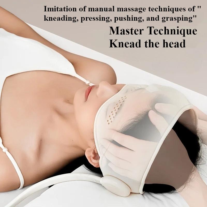 Portable 2 in 1 Electric Airbags Massager Relief Relaxing Smart Vibration Sleep Aid Head Massager with Eye Mask Heat Compression