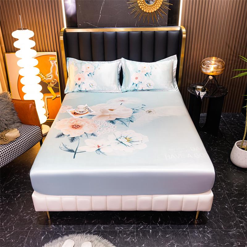 Ice Cooling Fitted Sheet for Queen Bed funda de colchón Cartoon Printed Bed Cover for Kids King Bed Protectors Smooth Bed Sheets