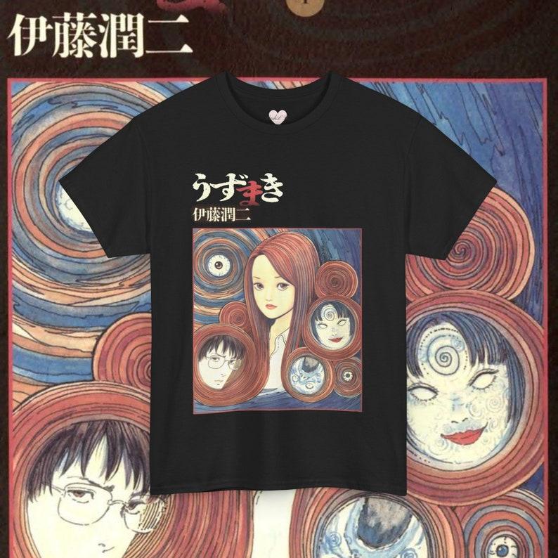 Junji Ito Uzumaki Tričko Vintage Anime Tričko Retro