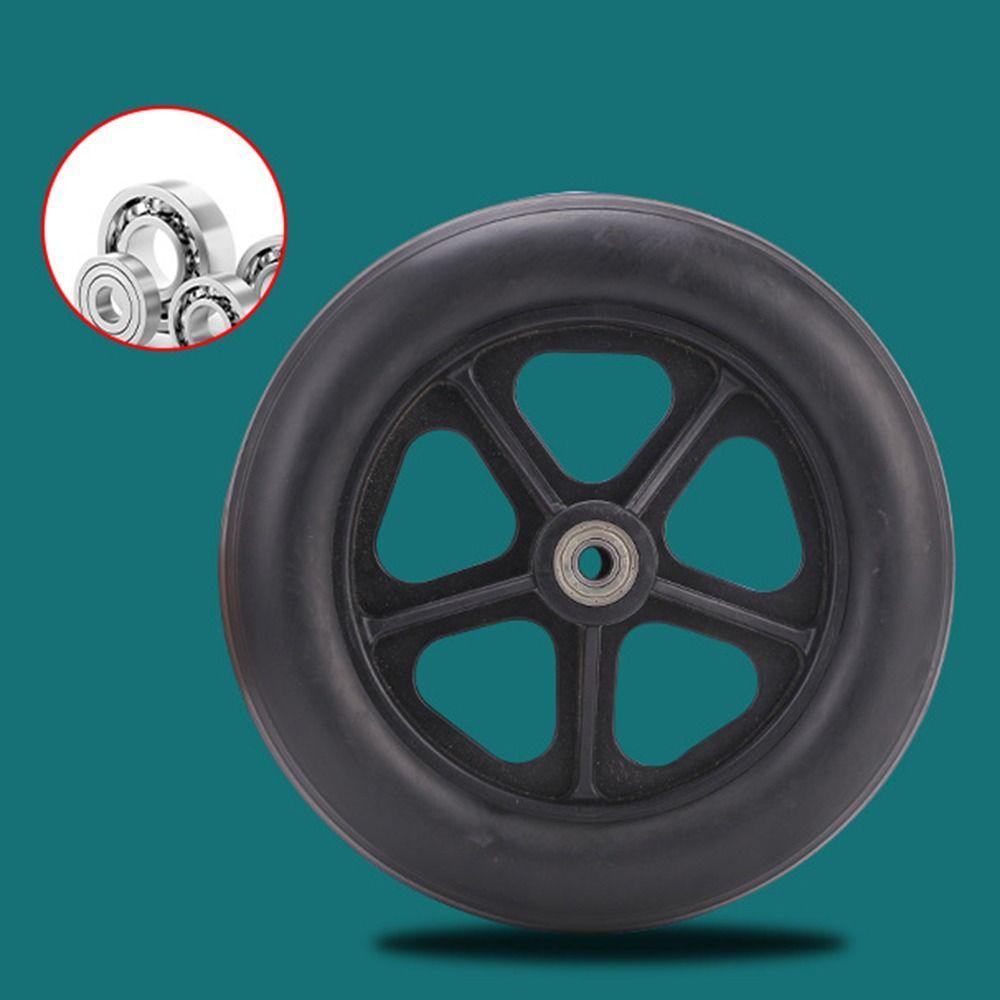 6/7/8 Zoll Gummiräder Laufruhig Flexibel Schwerlast Rollstuhl Vorderrad Lenkrolle Vollmaterial Einkaufswagenrad Rollstuhlersatz