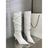 Long Boots 2026 Autumn and Winter Pointed Pile Boots Thin Heel Black Long Tube Boots Women's High Tube Boots Knight Boots