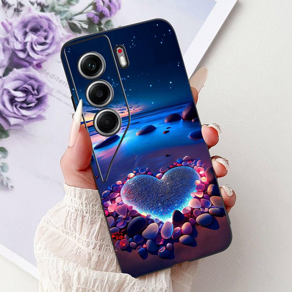 For Tecno Camon 40 Pro 4G Camon40 Elegant Floral Cat Phone Case For Camon 40 40Pro 4G CM6 CM5 Black Silicone Soft Cases Bumpers