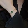 Square Zircon Adjustable Bangles for Women Light Luxury Temperament Cuff Bracelets Personality Emerald Hand Zircon Wholesale