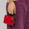 New COACH Rogue Cow Leather Small Square Bag, Handbag, Shoulder Bag, Crossbody Bag Mini Women's Red & Black CC482-B4UP7