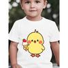 European sizes Boys' Short-Sleeve Cartoon Chick Ice Cream Strawberry Cute Round Face Fun Print Children's Summer Casual Top
