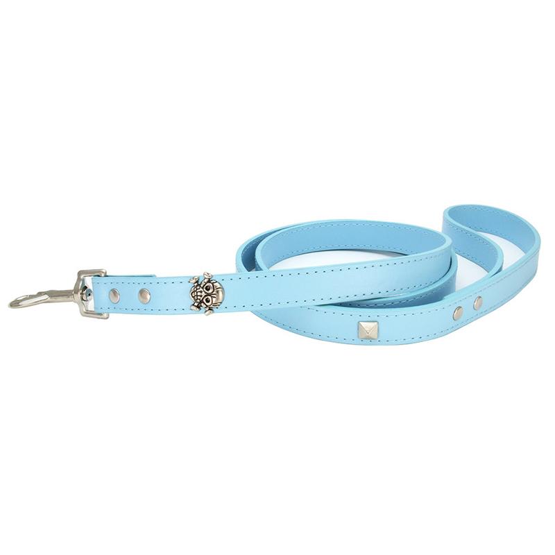 Leash Training PU Eco-Friendly Luxury Waterproof Wear-Resistant Dog Training Leash Metal Ornaments for Medium/Large Dogs (Blue,M) синий