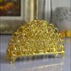 European Style Napkin Holder Desktop Ornament Gold Tissue Box Metal Paper Dispenser  Restaurant