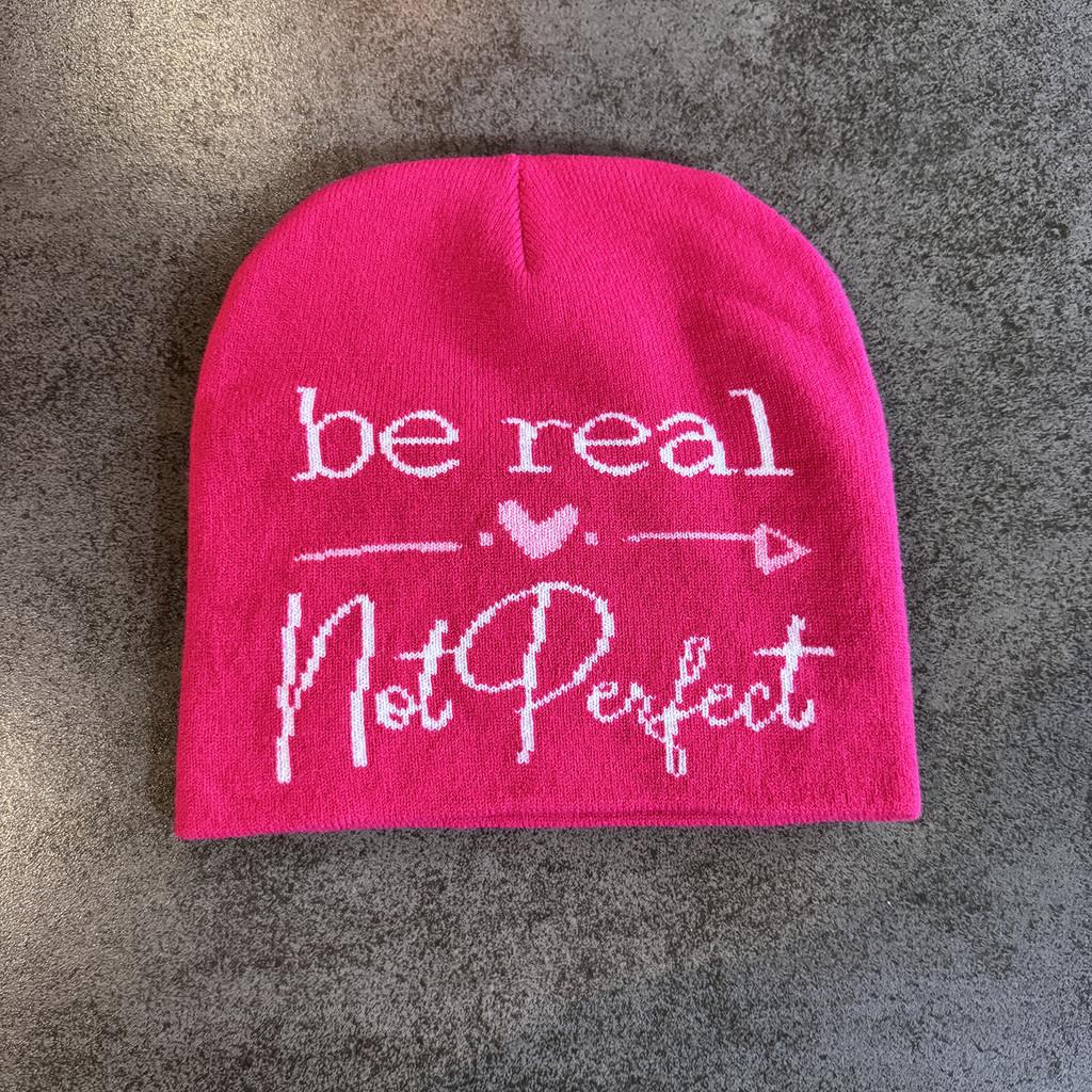 

High Top Knit Hat For Men Women With Letter Design Warm Acrylic Breathable For Winter Season