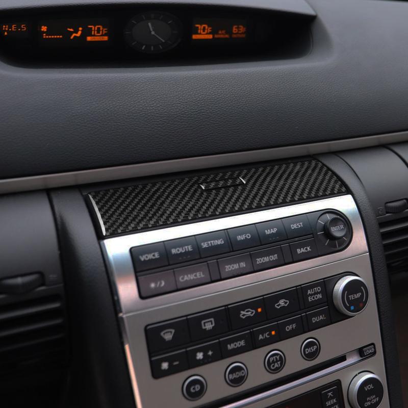 Real Carbon Fiber Car Accessories Dashboard Gear Shift Decorative Trim Cover Soft Sticker For Infiniti G35 V35 CV35 2005-2006