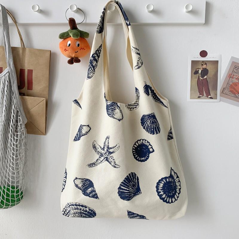 Canvas-Tragetasche im japanischen und koreanischen Stil - Damen-Sommer-Schultertasche mit großem Fassungsvermögen für Schule oder Nachhilfe