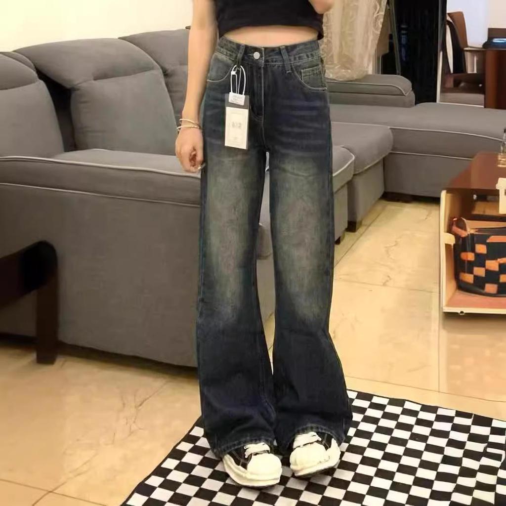 Damskie dżinsy bootcut z wysokim stanem w kształcie gruszki: Plus Size, Wyszczuplające, Mikro-rozszerzane, Długie spodnie