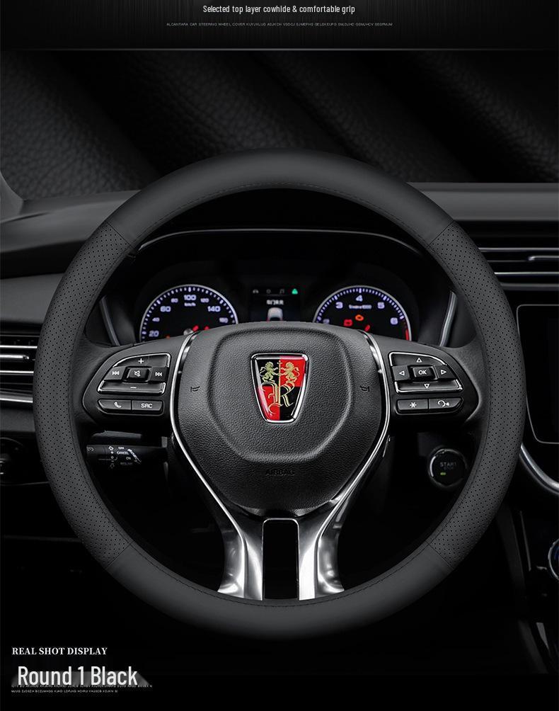 Genuine Leather Steering Wheel Cover for Roewe RX5/I5/I6/RX8/RX3/Ei5/Ei6/New Energy