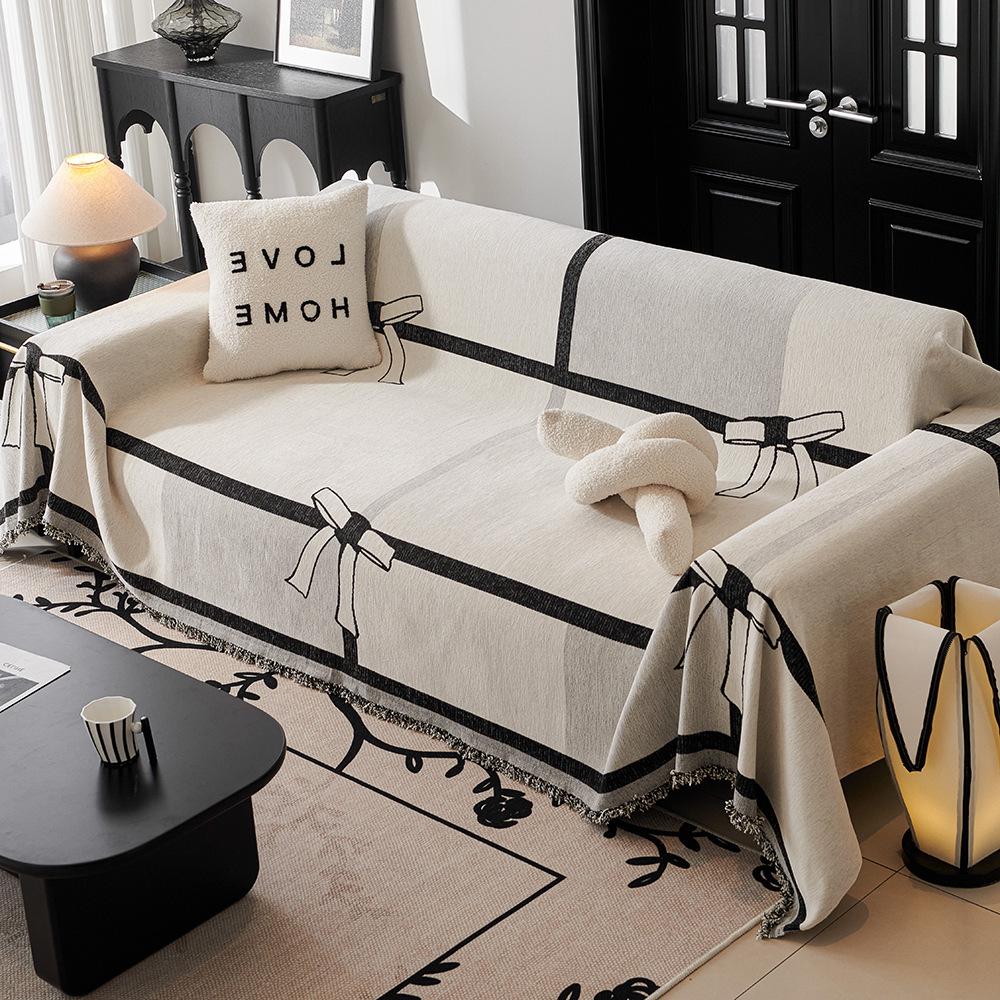 Pastoral Chenille Sofa Cover: Thick, Full-Coverage, Anti-Scratch Slipcover for All Seasons