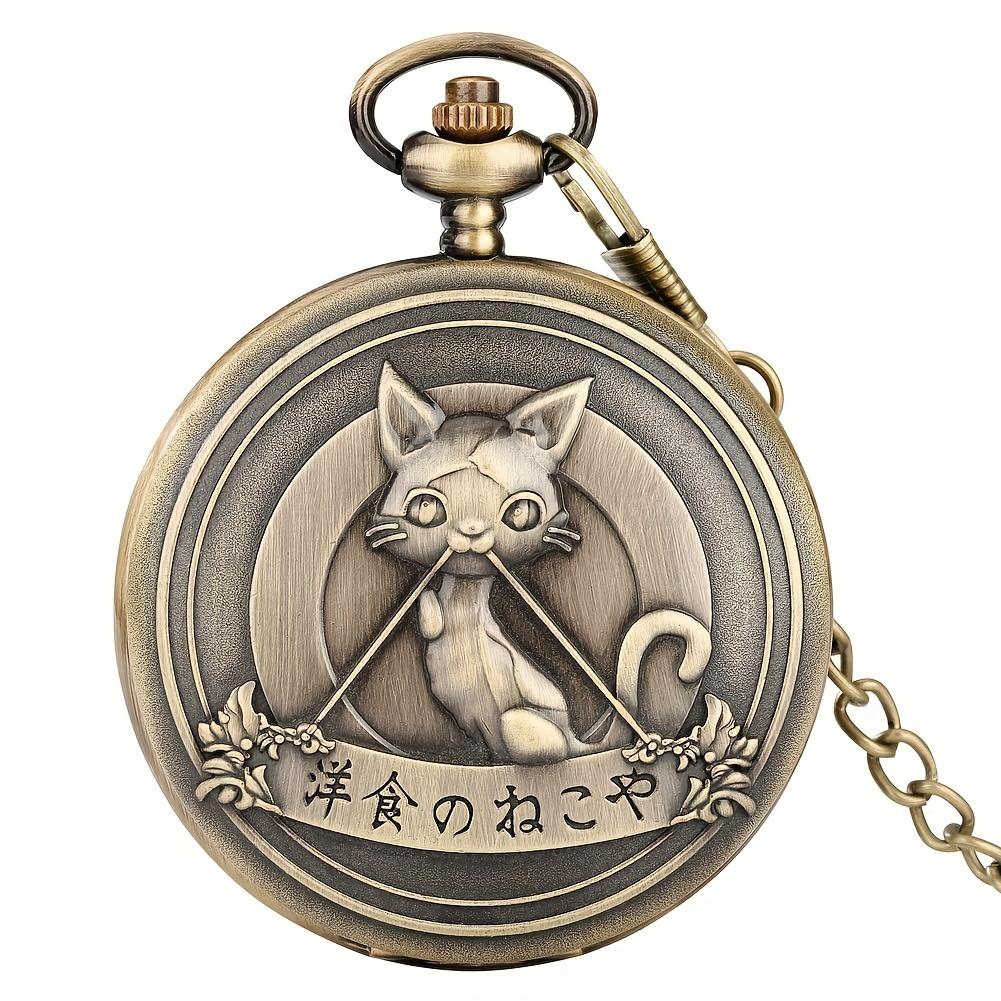 Kitten, Cat, Roman Number, Pocket Watch, Anime, Canteen Theme, Handmade, Student, Teenager, Niche, New Style