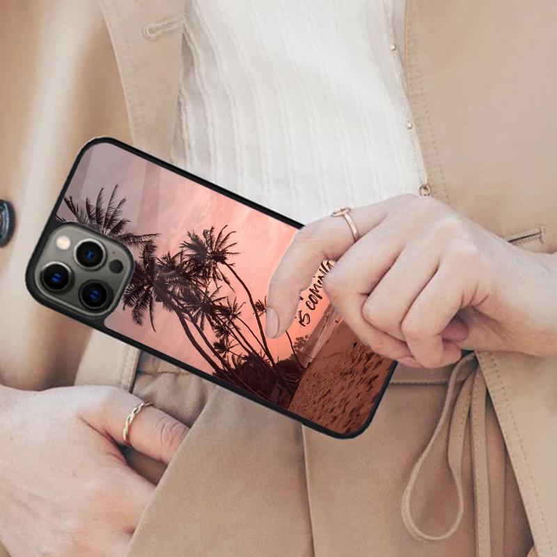 Summer Beach Sunset Palm Tree Magnetic Phone Case For APPLE iPhone 17 Air 16 14 13 12 Pro Max 15 Plus Wireless MagSafe Cover