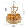 Elegant European Metal Barwares Set With Florals Embossed Decanter Tray and Glasses for Home Entertaining B03E