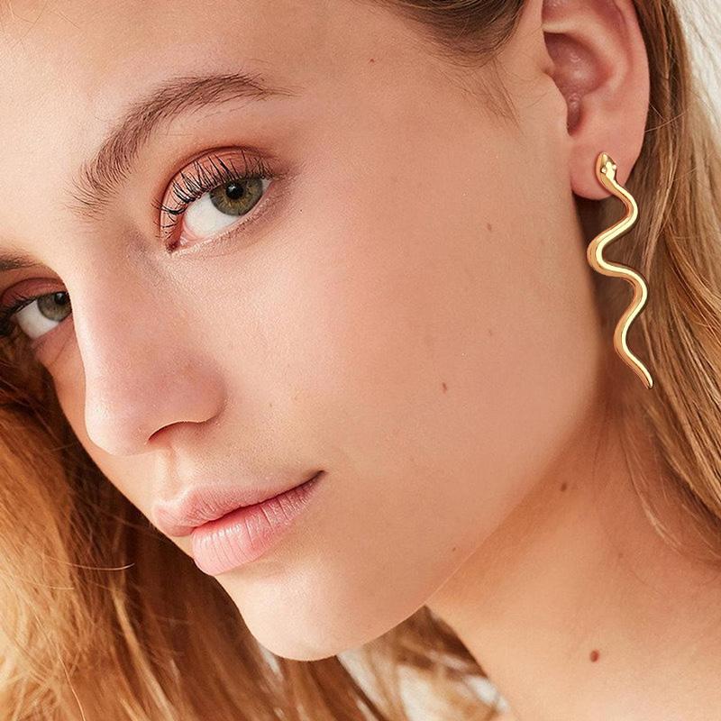 Drop Snake Earrings Stainless Steel Dangle Earrings for Women Girls Bohemian Jewelry