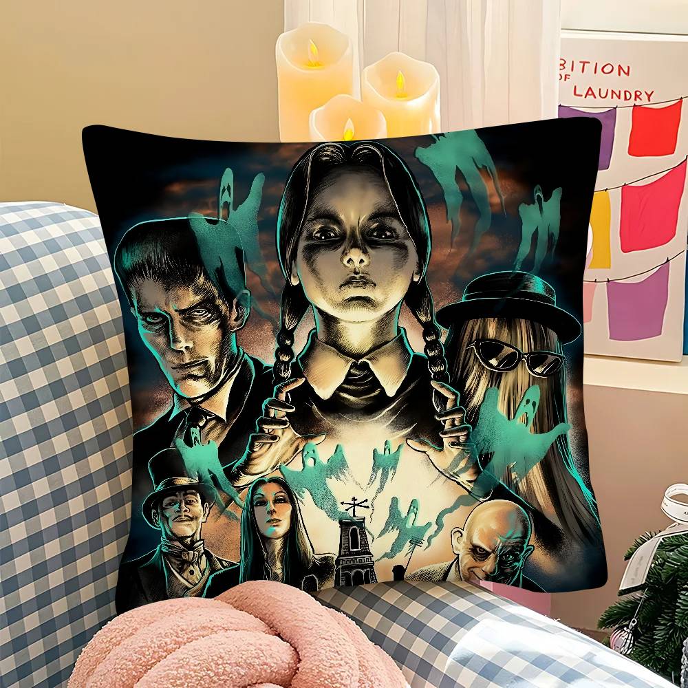 Movie Wednesday Classic Movie Pillow Case Square Pillow Bedroom Sofa Leisure Comfort Cushion Car Living Room Home Decoration