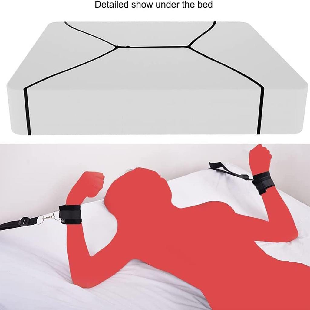 Fesselset Handschellen Beinmanschetten Fetisch Sklave Sexspielzeug SM Sadistisches Bettfessel Sexpaar Erwachsener Erotisches Spiel Riemen Sexshop