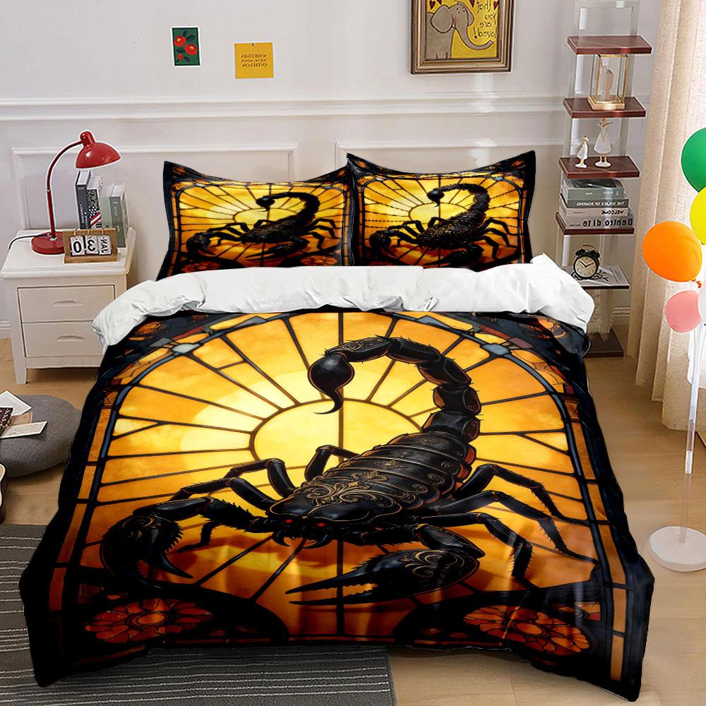 Black Scorpion Over Sun. Bedding Sets Duvet Cover Sets Duvet Covers Pillowcases(1 * Duvet Cover 2 * Pillowcases Without Duvet Insert)