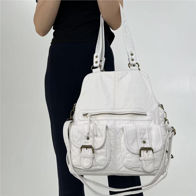 Ladies Y2K Maillard Shoulder Bag Large Capacity Retro Multi-Pocket Tote