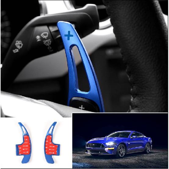 Steering Wheel Shift Paddle Extended Shifter Trim Cover for Ford Mustang 15+Blue