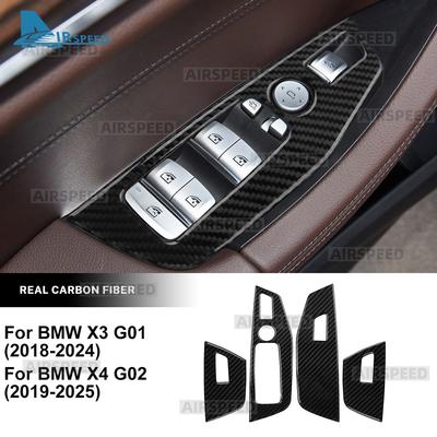 Carbon Fiber Window Switch Frame Cover for BMW X3 G01 2018-2024 X4 G02 2019-2025
