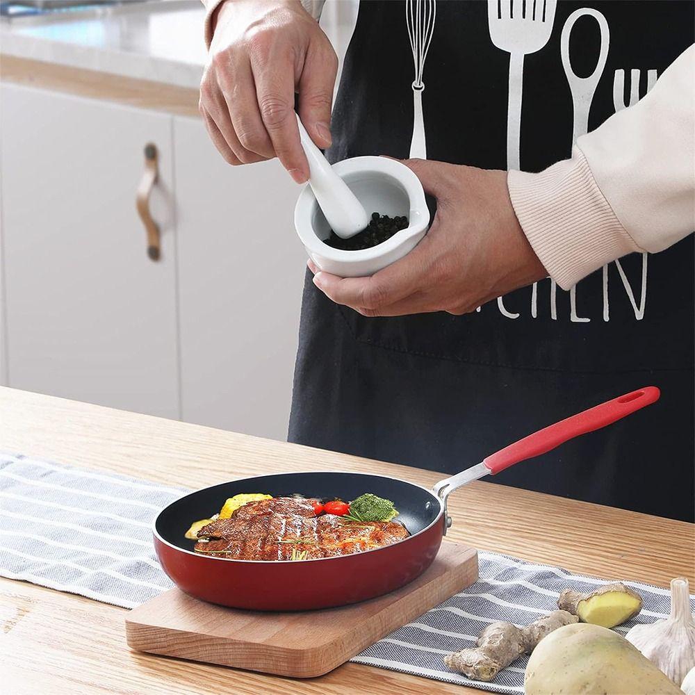 Premium White Ceramic Grinder Non-Slip Base Eco-Friendly Mortar and Pestle Set Pill Crusher Kitchen Tool