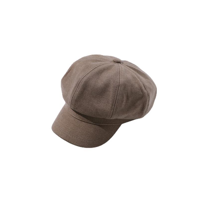 thumbnail image 2 of Cotton Letter Octagonal Forward Peaked Cap Autumn Winter Berets Hats 2 of 11