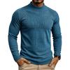 Men's Long Sleeve Stand Collar Knit Pullover Base Layer T-Shirt