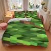 3pcs Minecraft Green Blocks Home Decor Bedding Set-Universal Three-Piece Suit for Bedroom, Guest Room, Living Room, Hotel-Perfect Gift for F