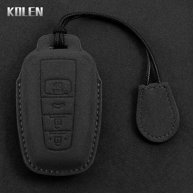 Leather Car Remote Key Case Cover Shell For Toyota Prius Camry Corolla Chr C-Hr Rav4 Land Cruiser Prado Key Protective Keychain