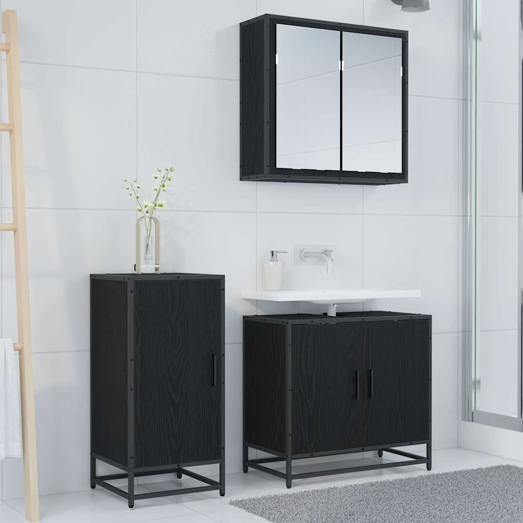 Sideboard Black Oak Effect 35.5 x 35 x 76 cm