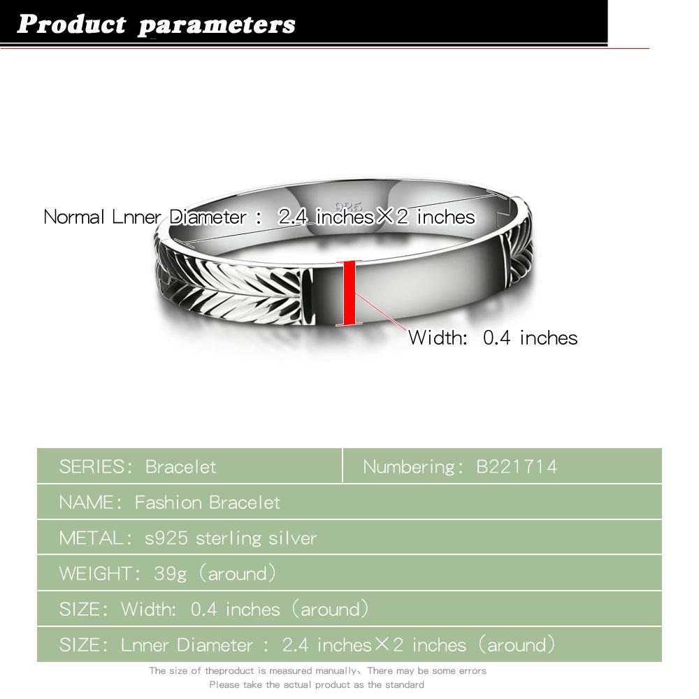 Pulsera Punk de plata de ley 925 abierta y ajustable para mujeres, brazaletes con dijes, pulseras para parejas, joyas para hombres, regalos 