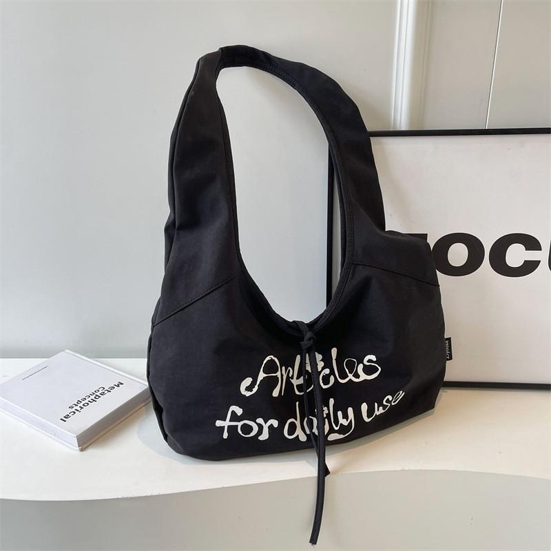 2024 New Street Fashion Large Capacity Canvas Shoulder Tote Bag For Women чёрный