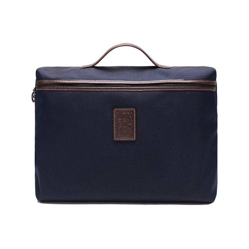 Longchamp Boxford Short Handle Foldable Fabric Briefcase Small Unisex Briefcase Blue 2182080127 Blue